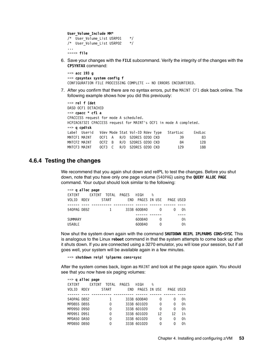 4.6.4 Testing the changes