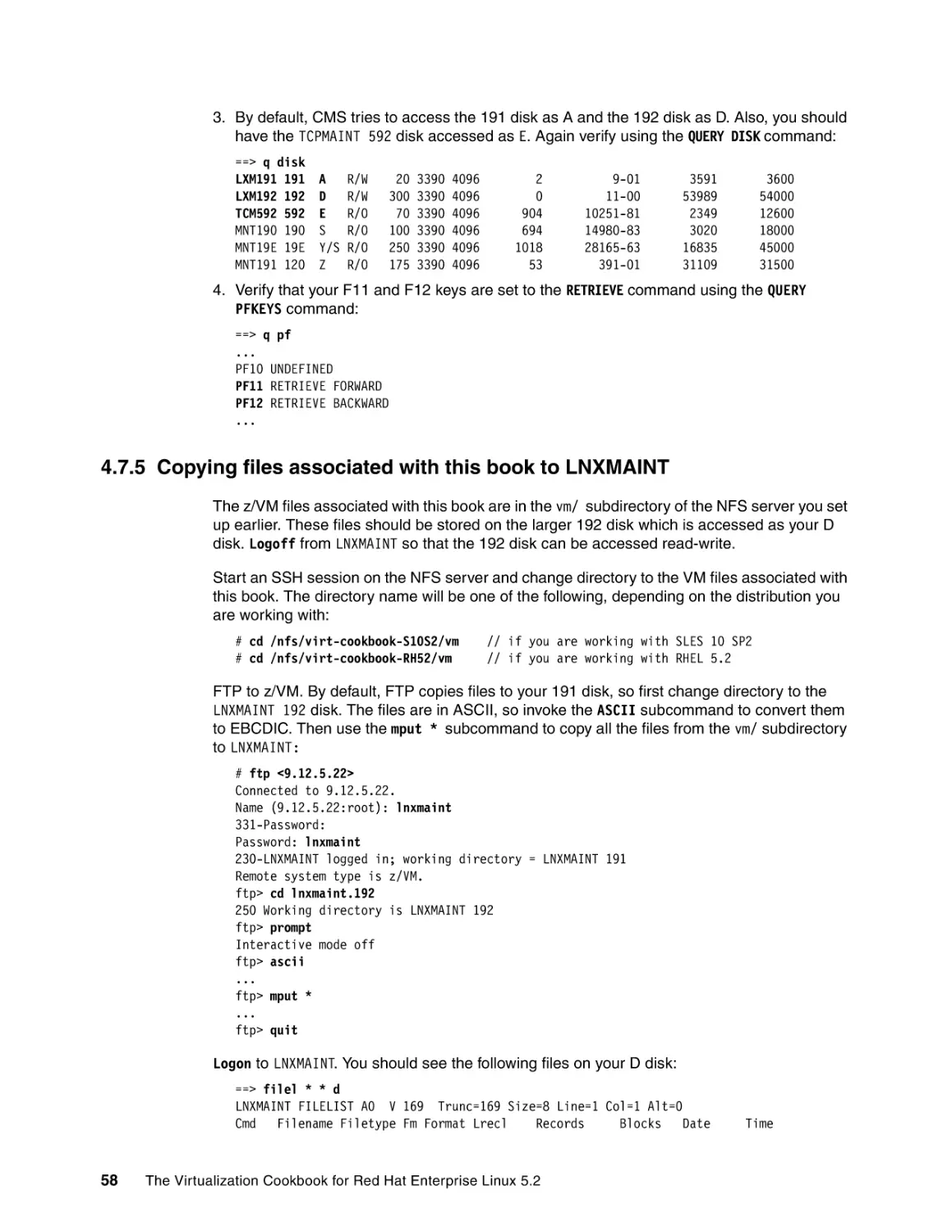 4.7.5 Copying files associated with this book to LNXMAINT