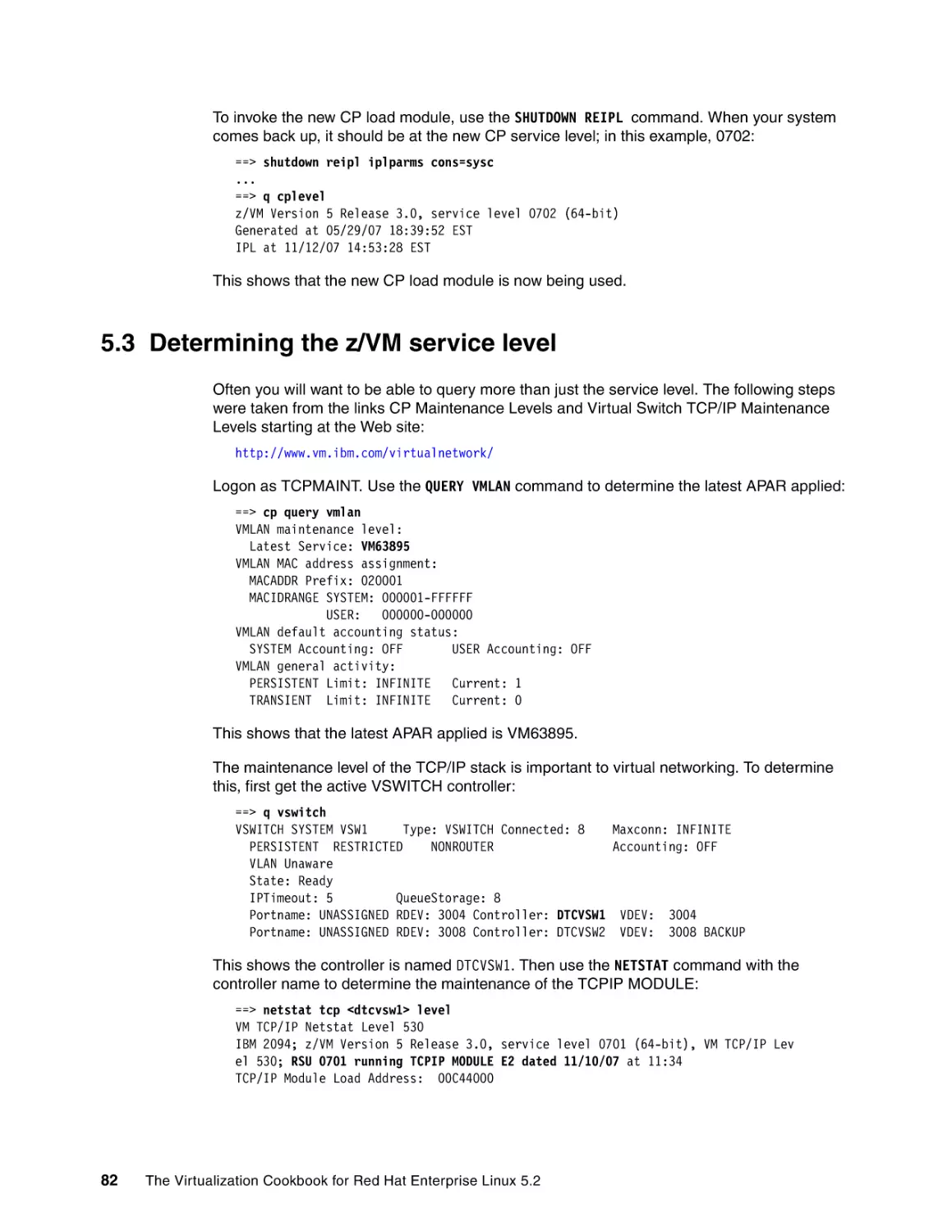5.3 Determining the z/VM service level
