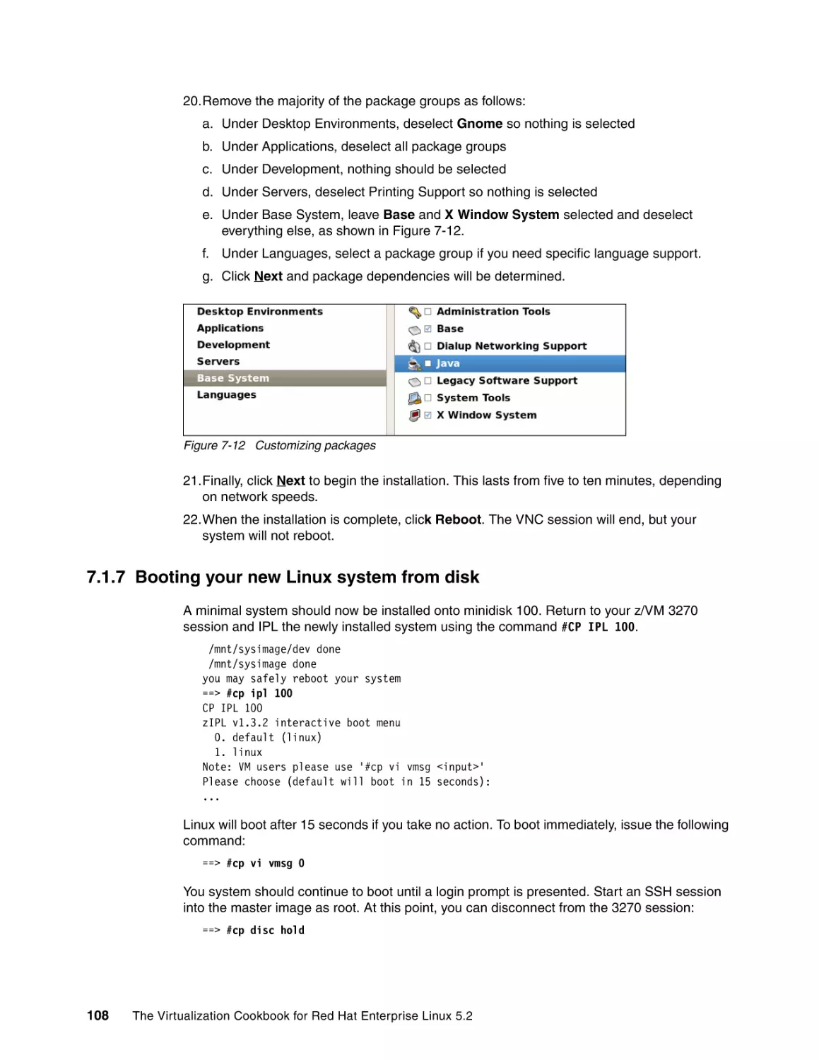 7.1.7 Booting your new Linux system from disk