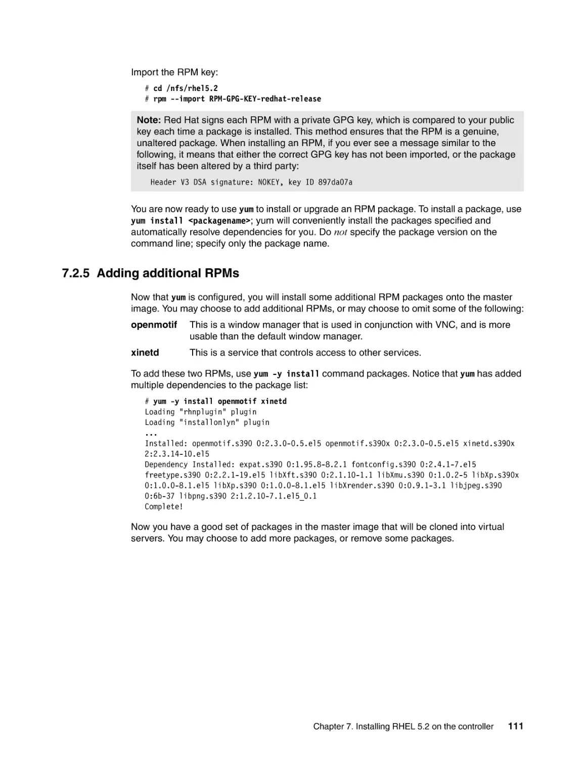 7.2.5 Adding additional RPMs