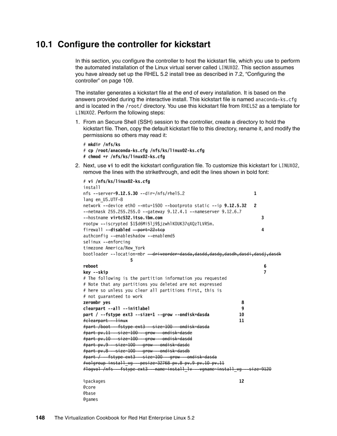 10.1 Configure the controller for kickstart