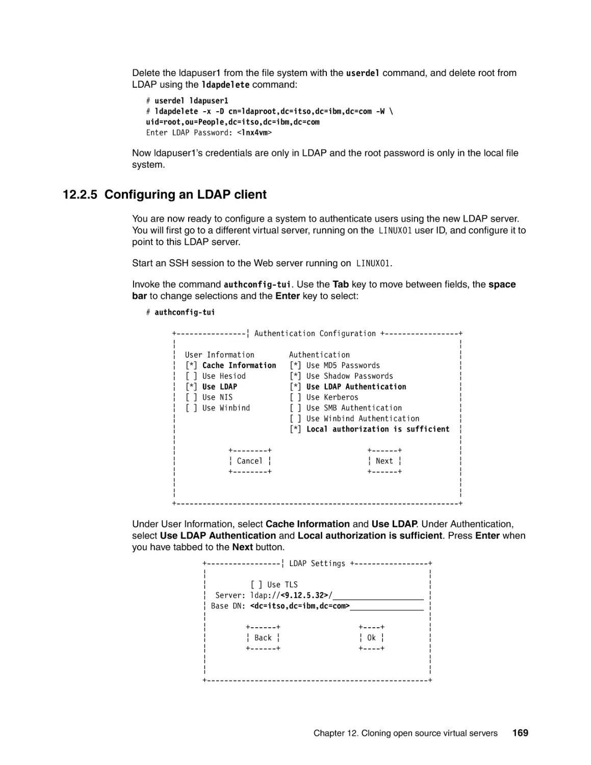 12.2.5 Configuring an LDAP client