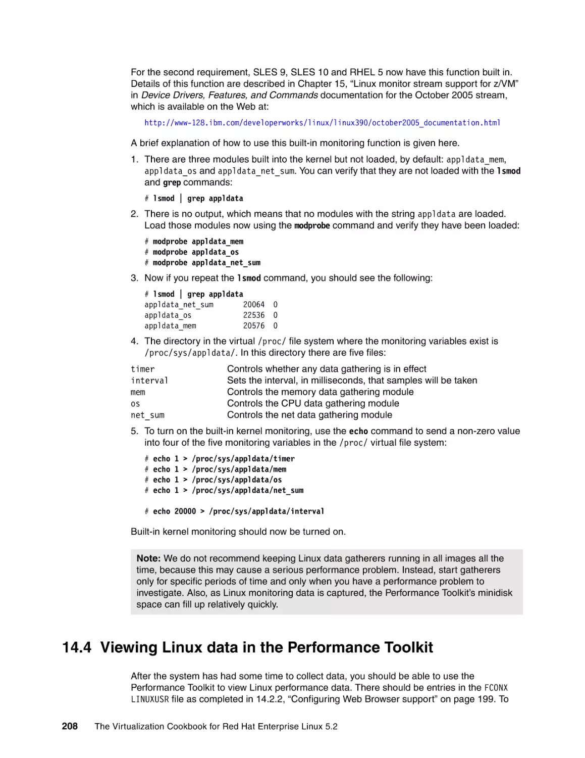 14.4 Viewing Linux data in the Performance Toolkit