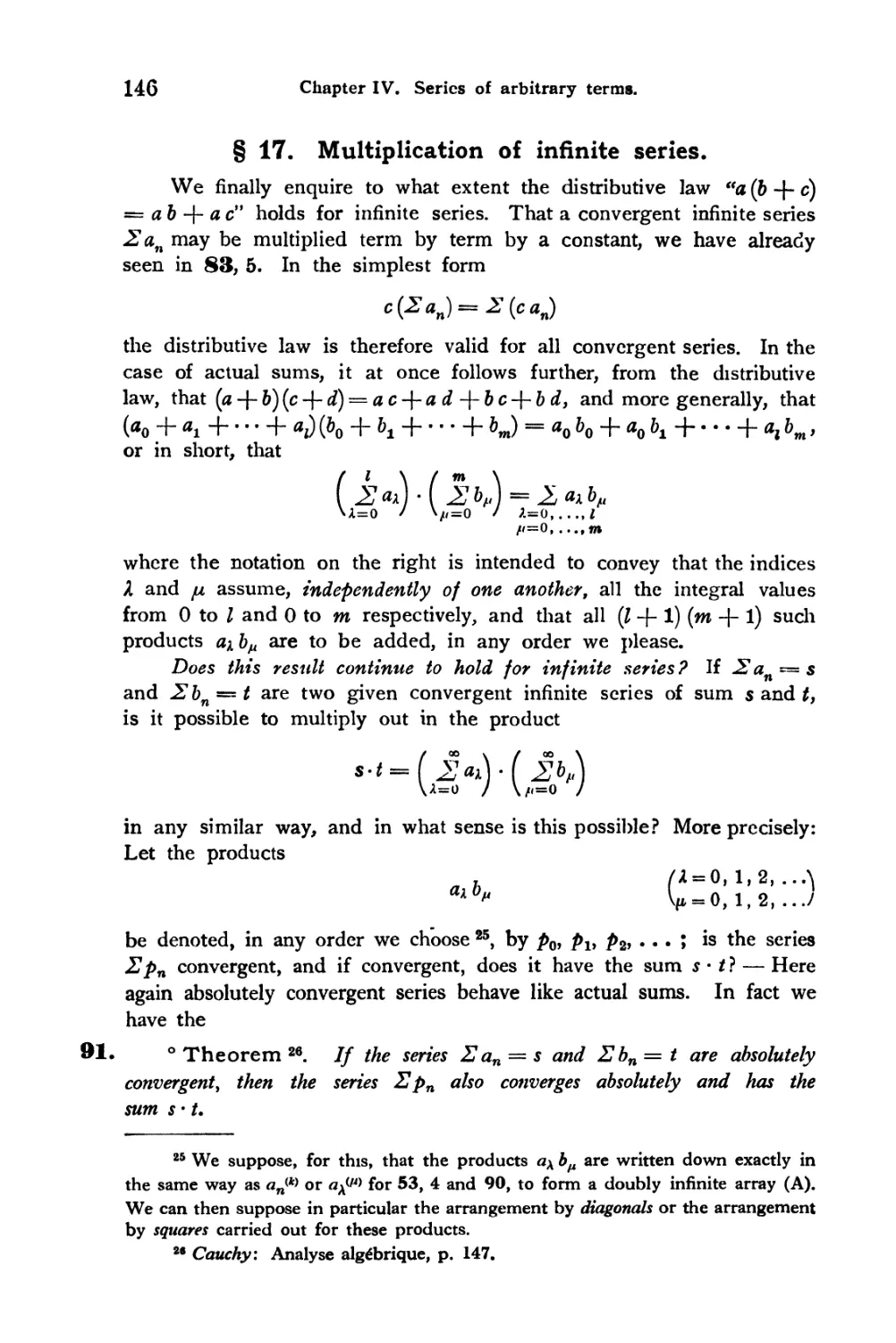 § 17. Multiplication of infinite series