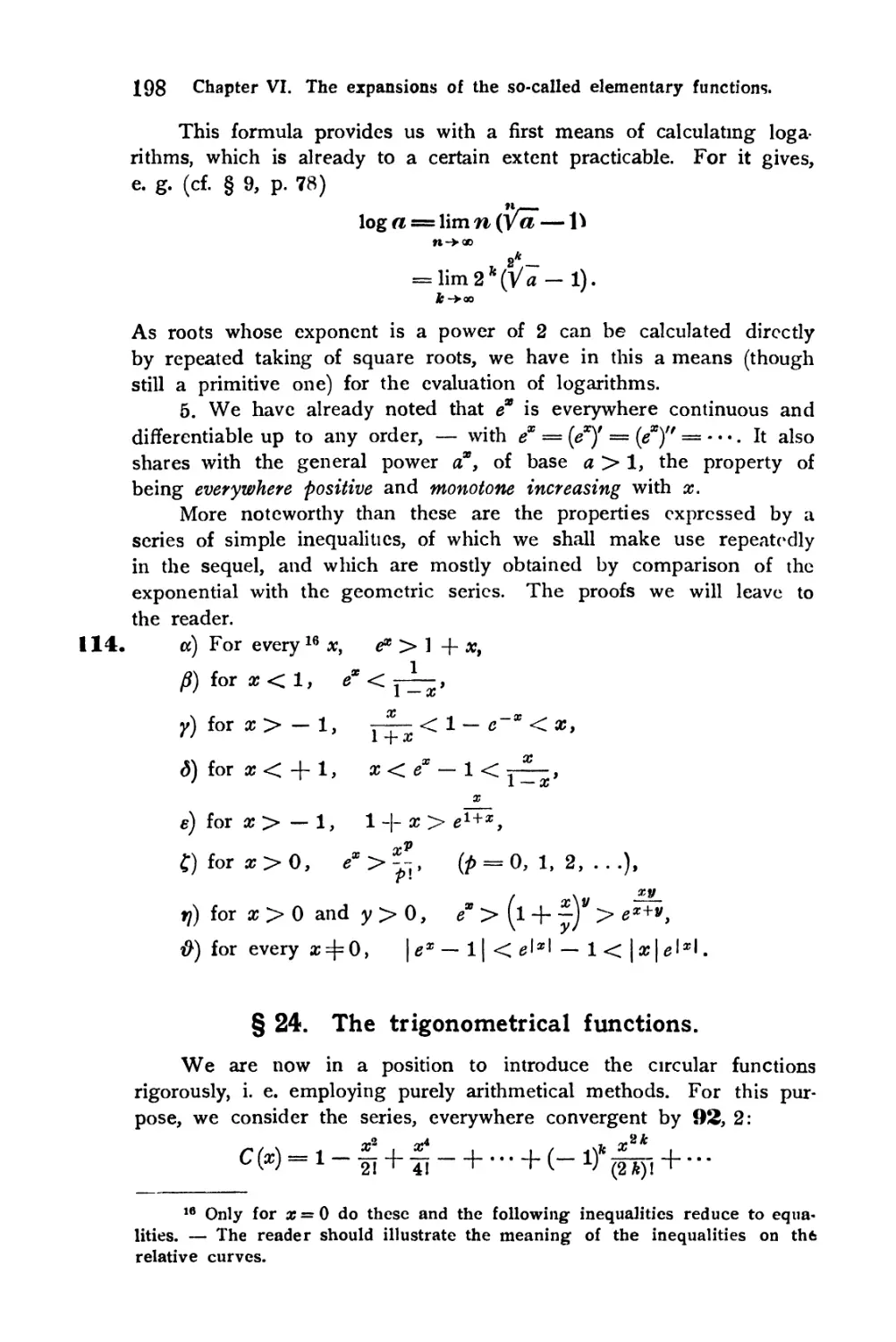 § 24. The trigonometrical functions
