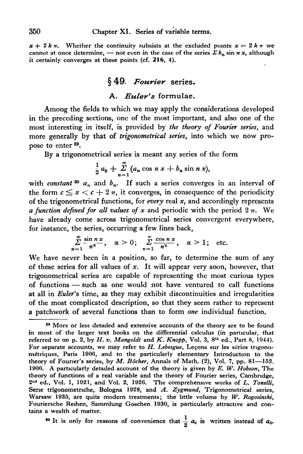 § 49. Fourier scries