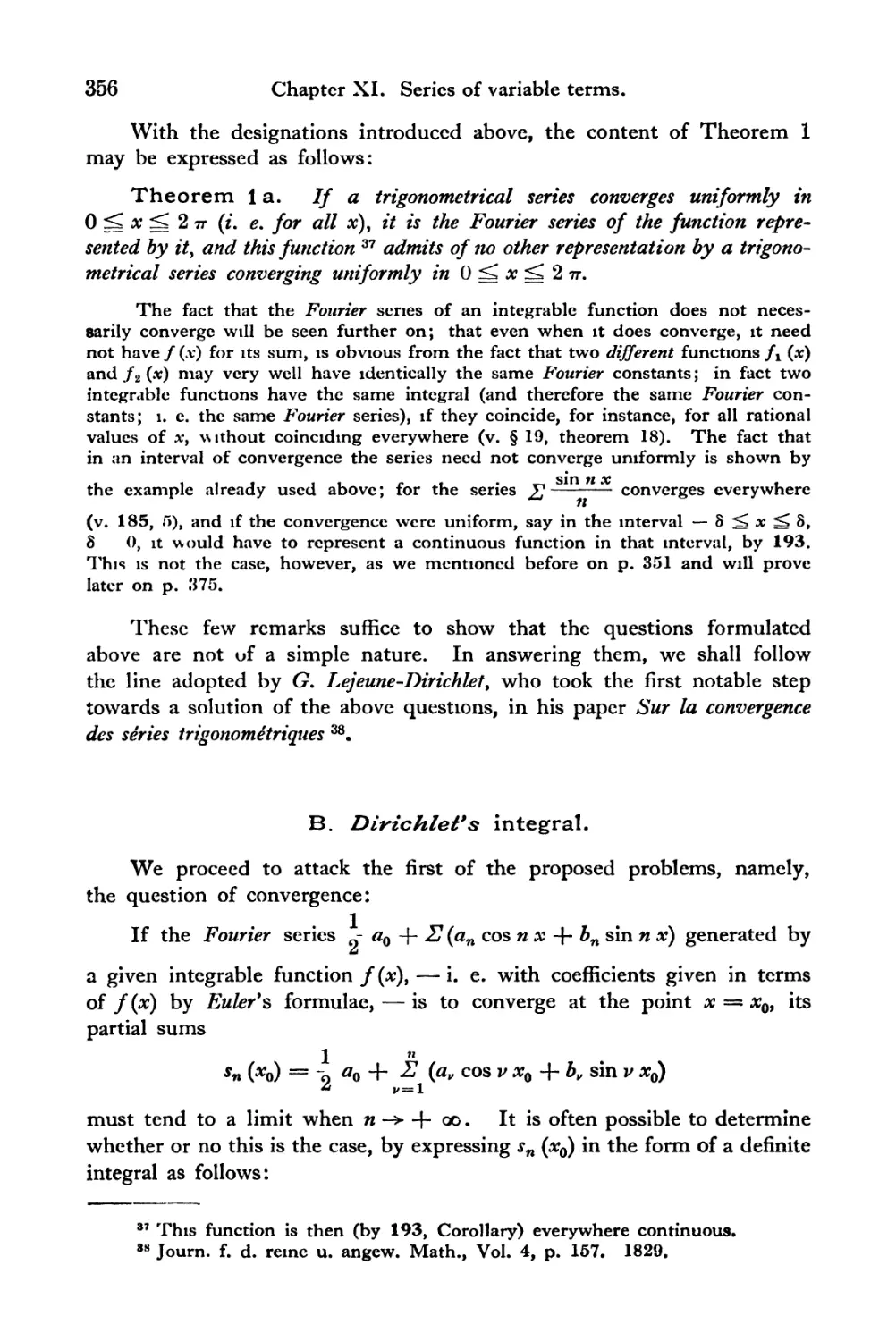 B. Dirichlet's integral