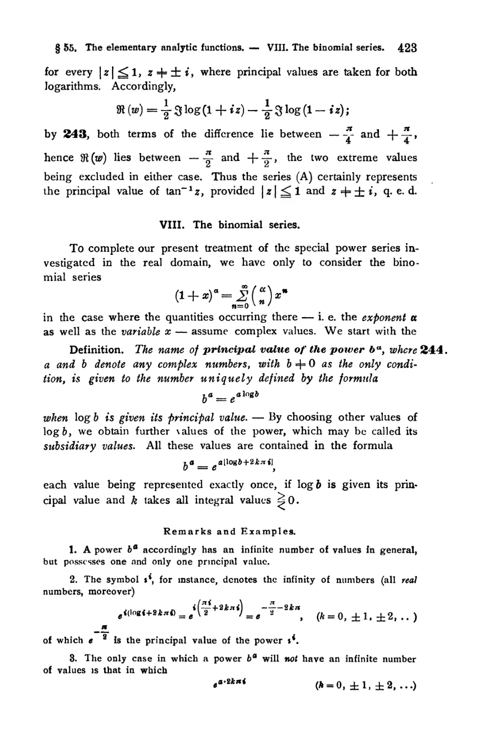 VIII. The binomial series
