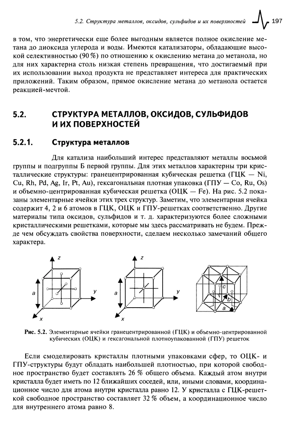 5.2. Структура металлов, оксидов, сульфидов и их поверхностей