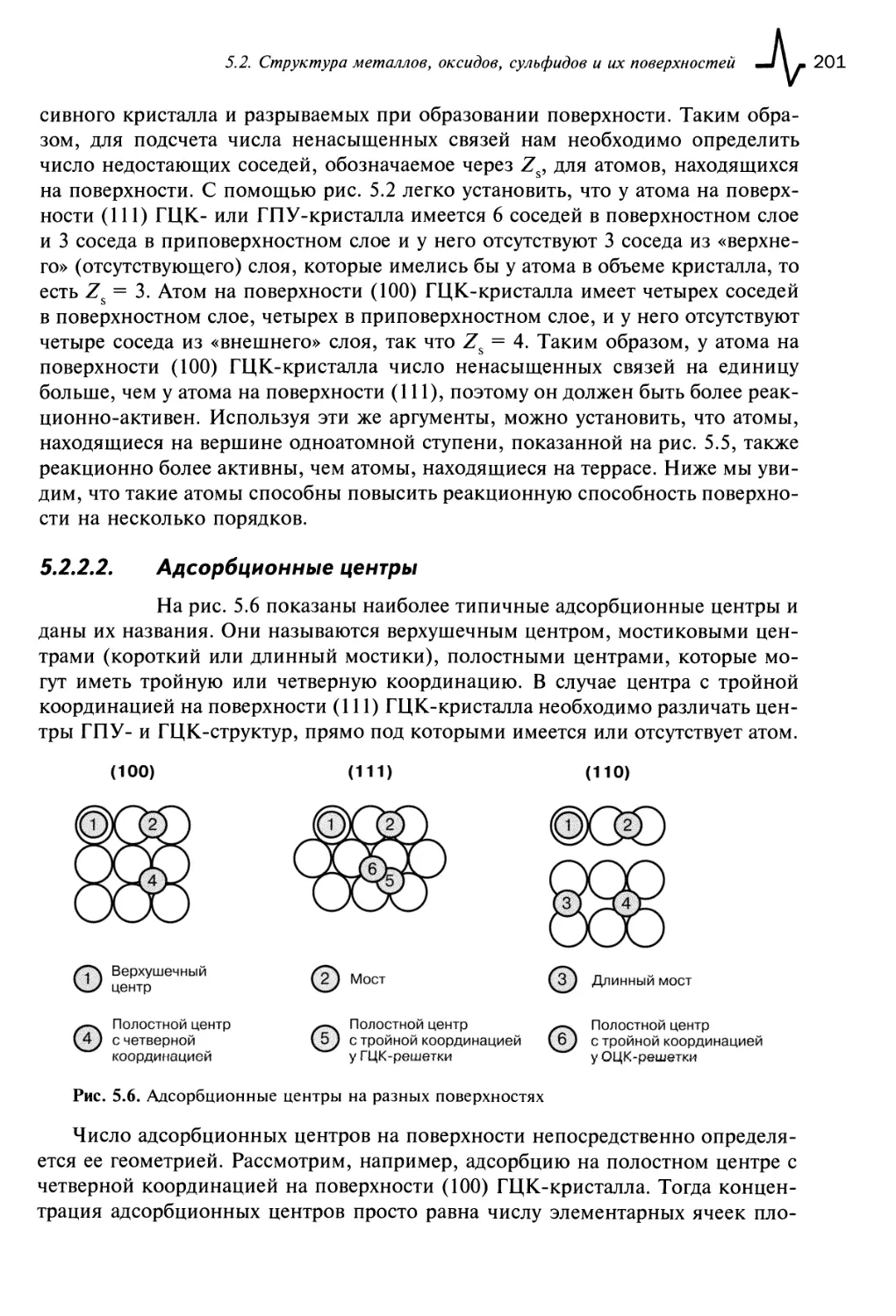 5.2.2.2. Адсорбционные центры