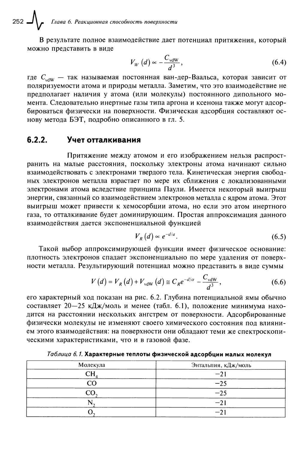 6.2.2. Учет отталкивания