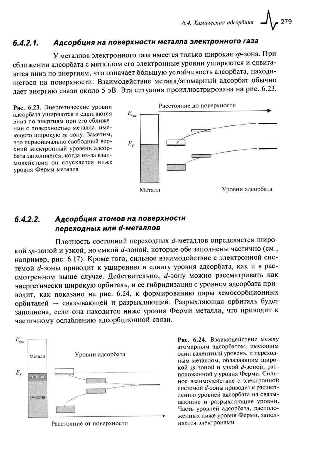 6.4.2.2. Адсорбция атомов на поверхности переходных или ^/-металлов