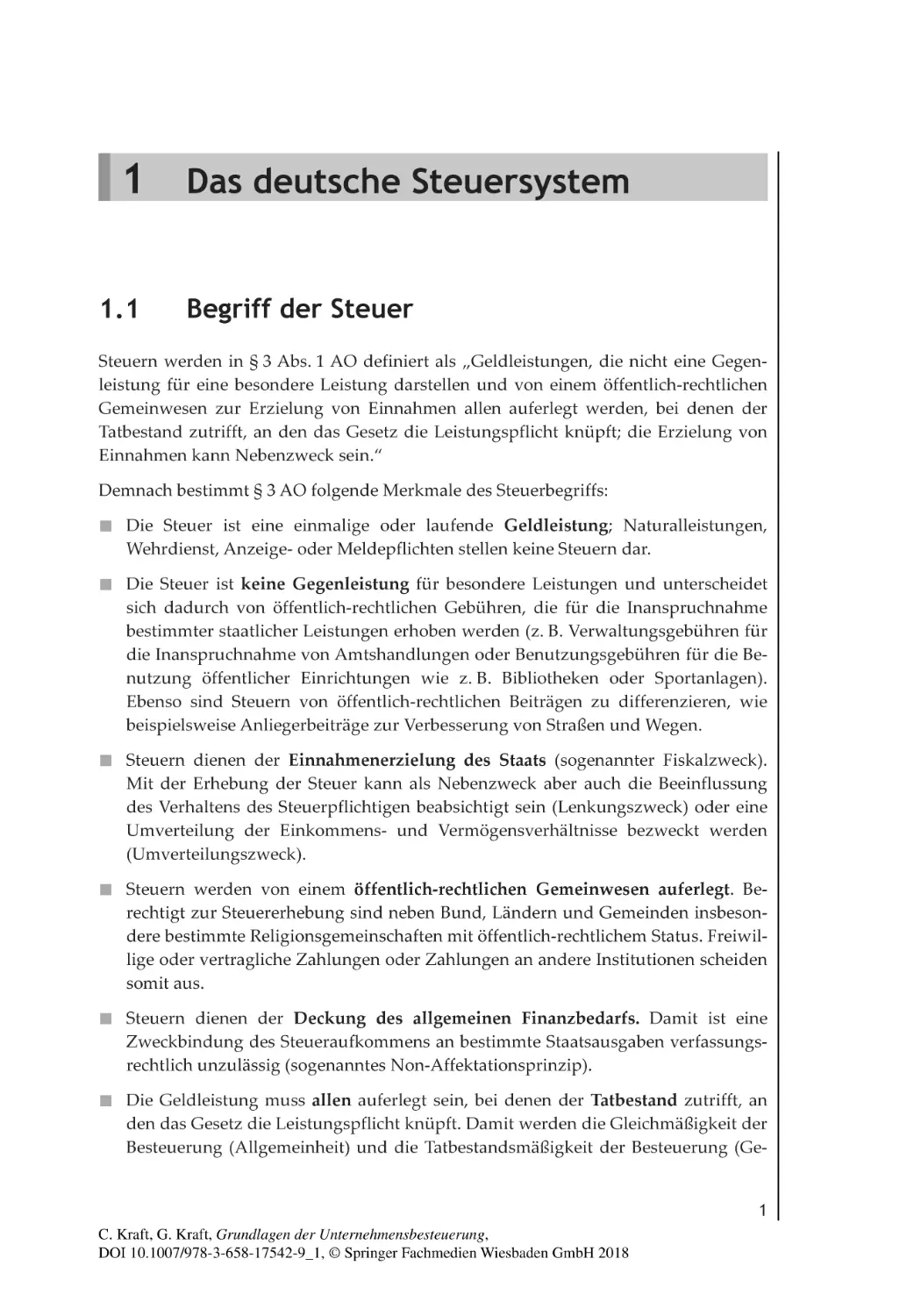 1
Das deutsche Steuersystem
1.1 Begriff der Steuer