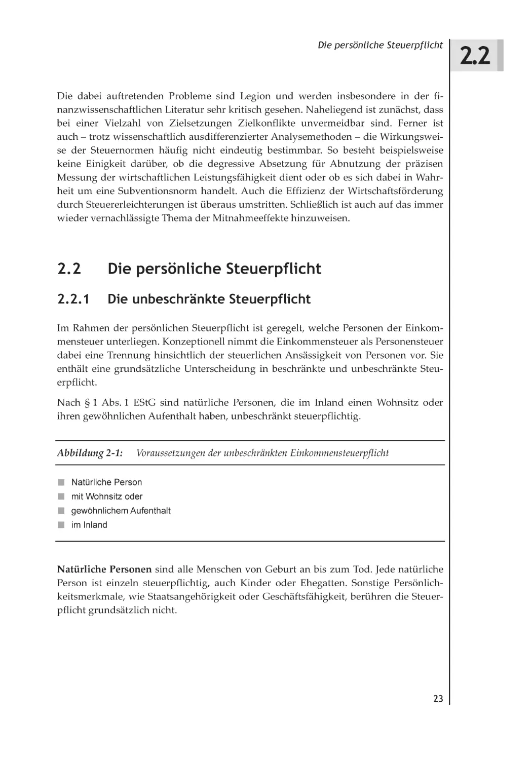 2.2 Die persönliche Steuerpflicht
2.2.1 Die unbeschränkte Steuerpflicht