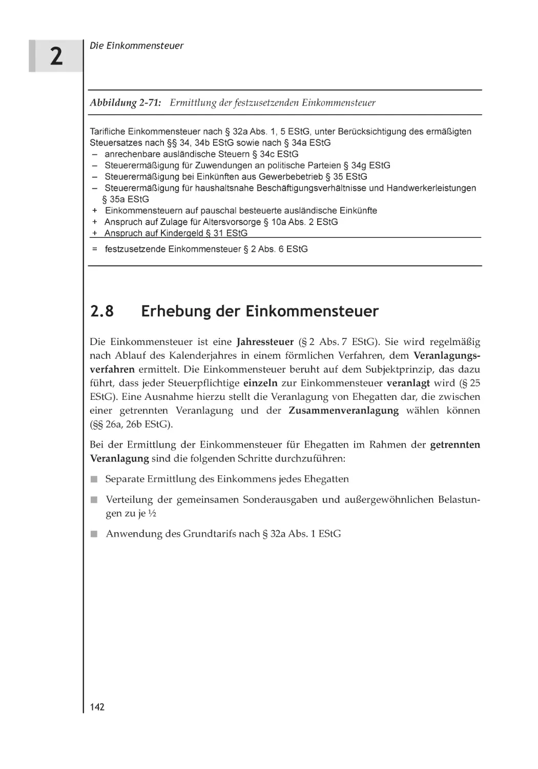 2.8 Erhebung der Einkommensteuer