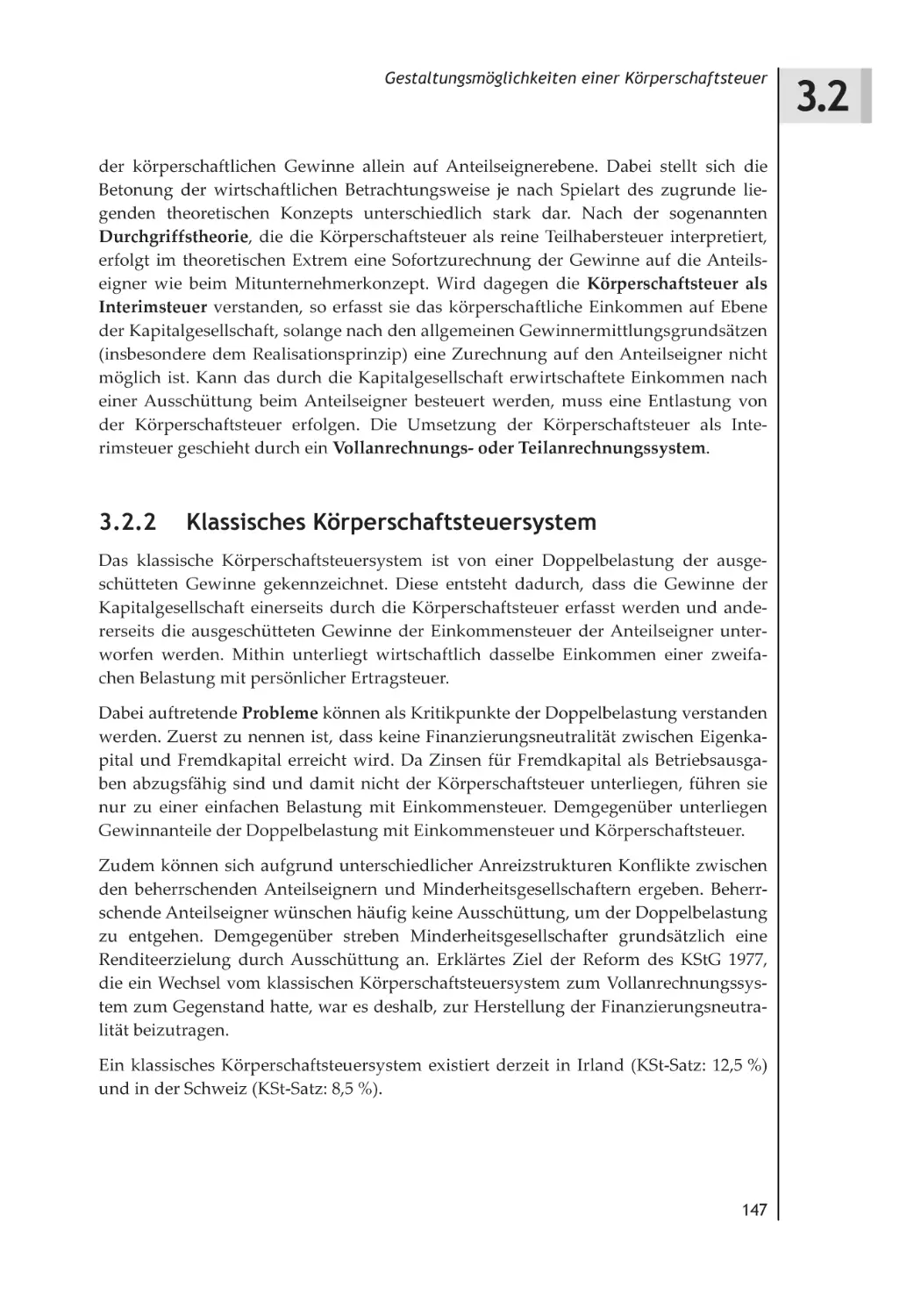 3.2.2 Klassisches Körperschaftsteuersystem