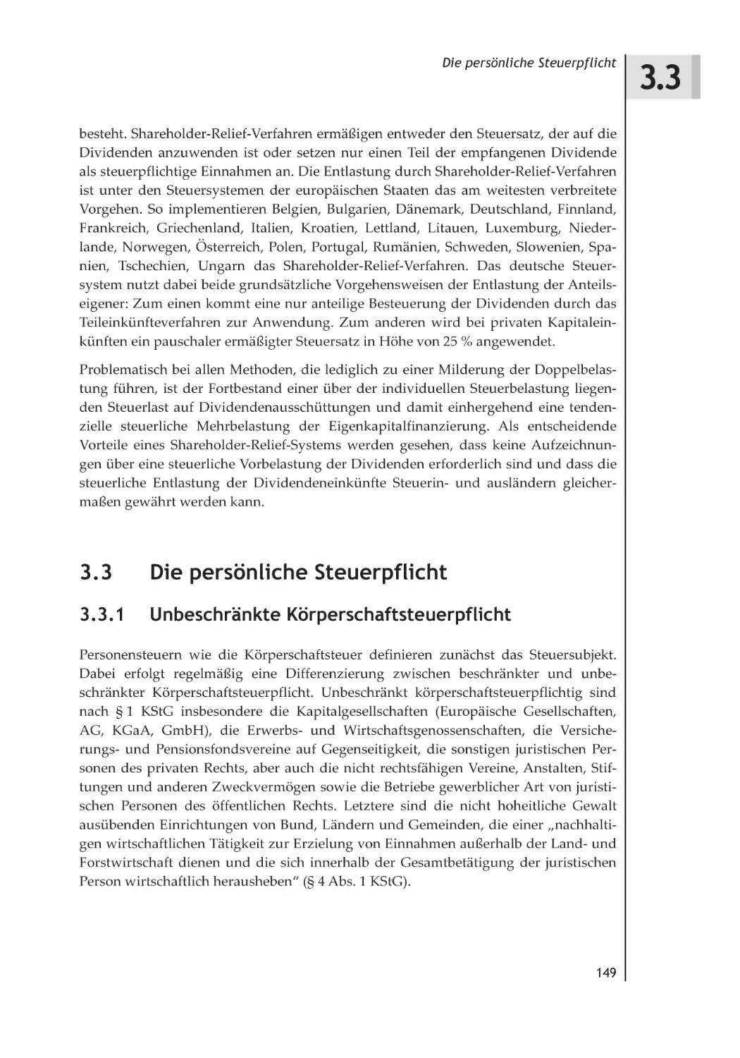 3.3 Die persönliche Steuerpflicht
3.3.1 Unbeschränkte Körperschaftsteuerpflicht