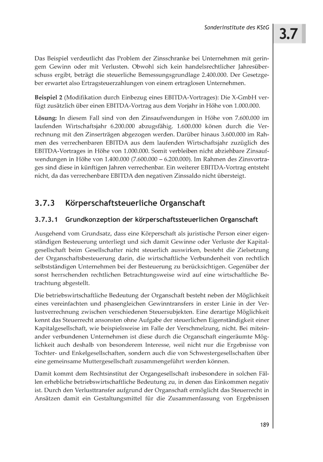 3.7.3 Körperschaftsteuerliche Organschaft