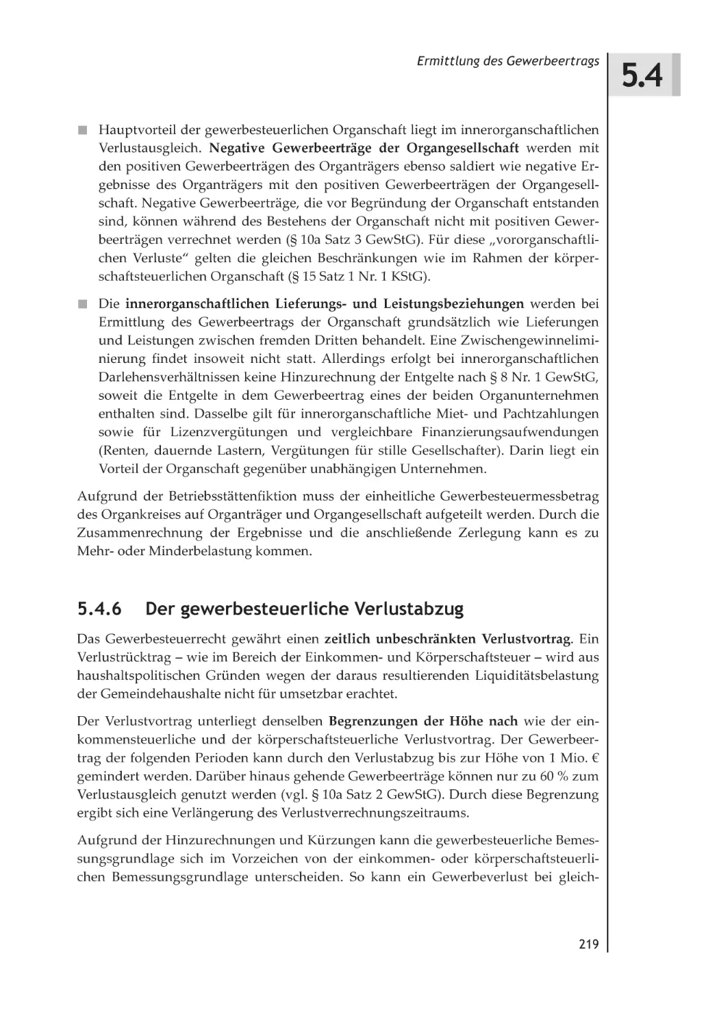 5.4.6 Der gewerbesteuerliche Verlustabzug