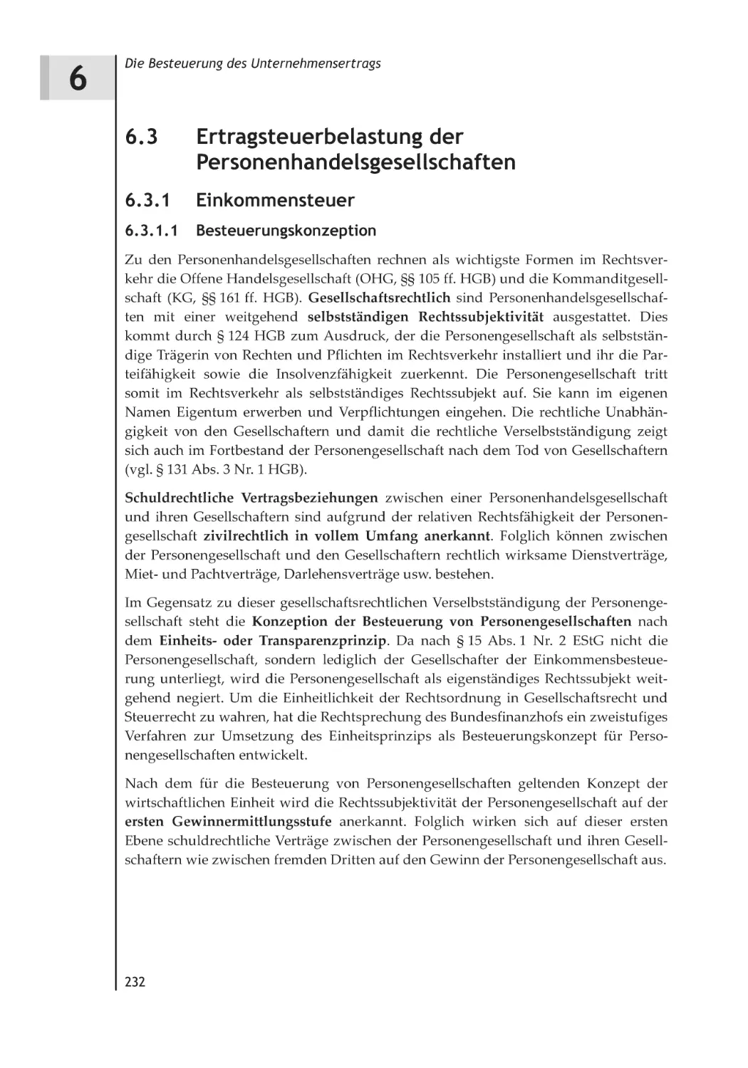 6.3 Ertragsteuerbelastung der Personenhandelsgesellschaften
6.3.1 Einkommensteuer