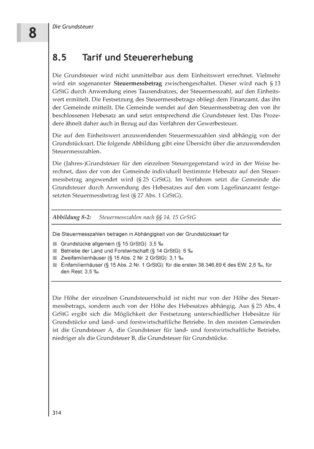 8.5 Tarif und Steuererhebung