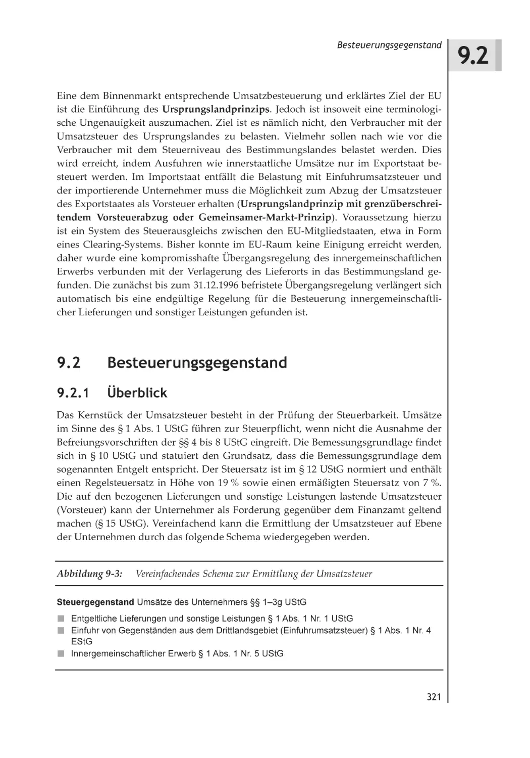 9.2 Besteuerungsgegenstand
9.2.1 Überblick