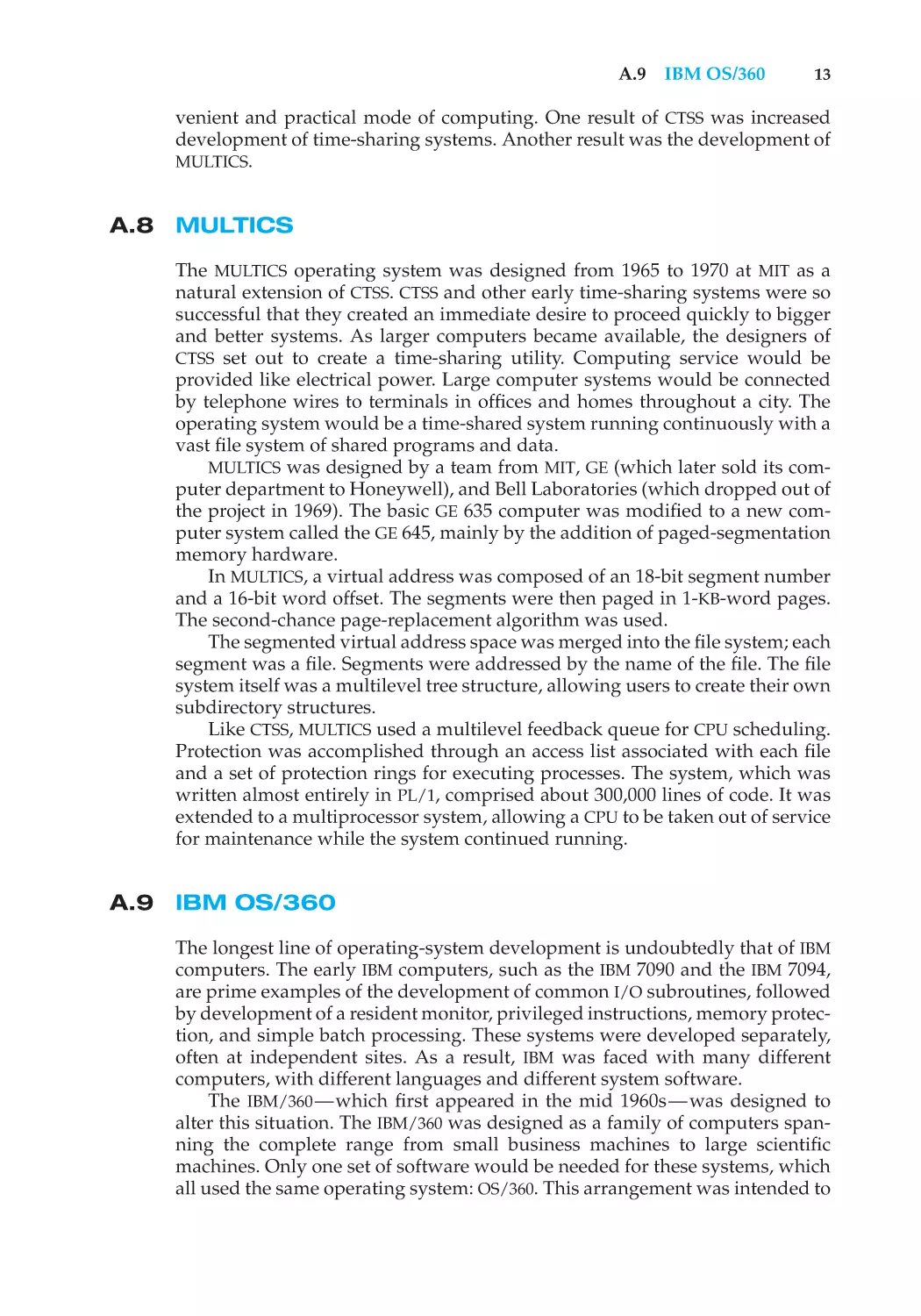 A.8 MULTICS
A.9 IBM OS/360