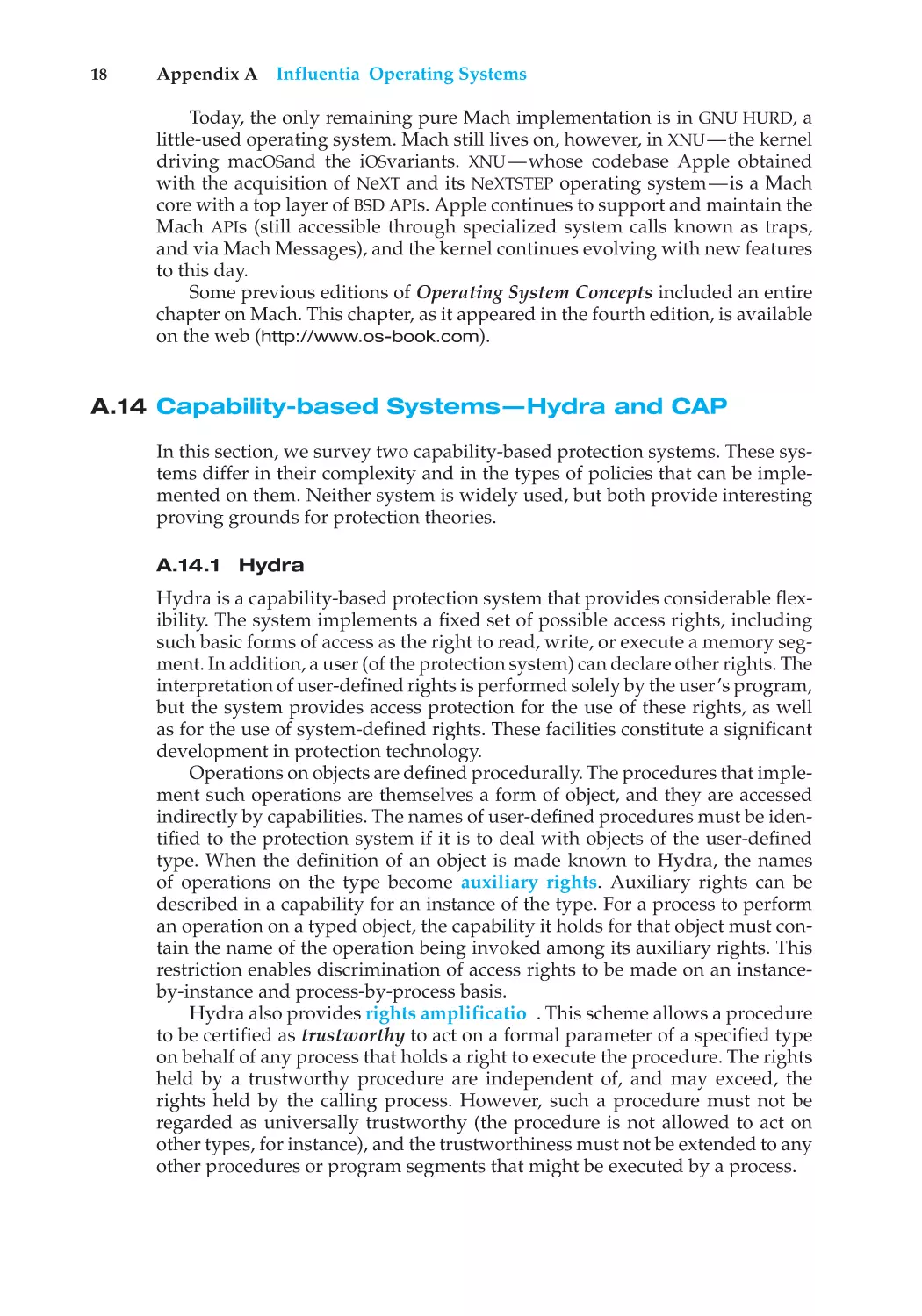 A.14 Capability-based Systems—Hydra and CAP
A.14.1 Hydra