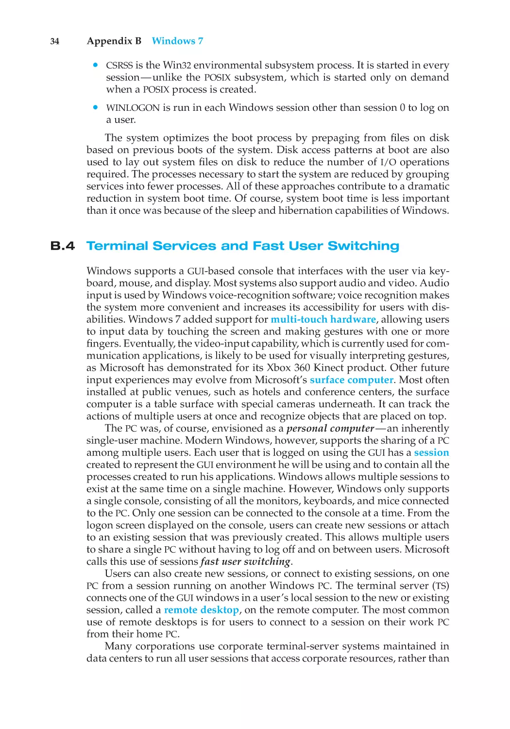 B.4 Terminal Services and Fast User Switching