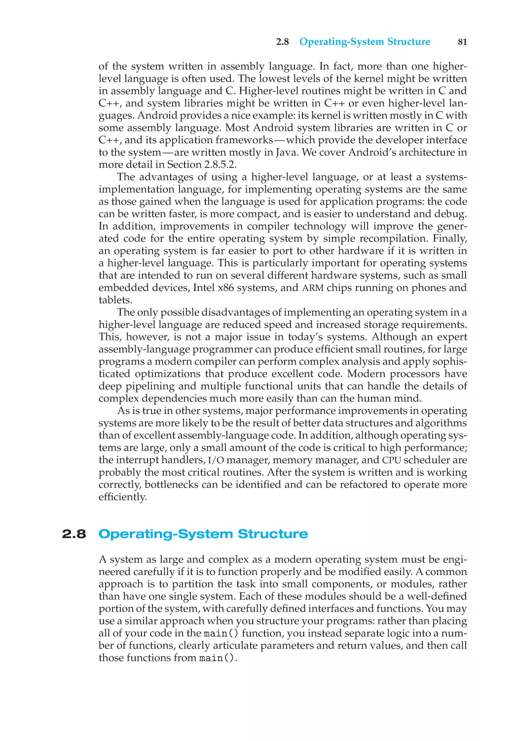 2.8 Operating-System Structure