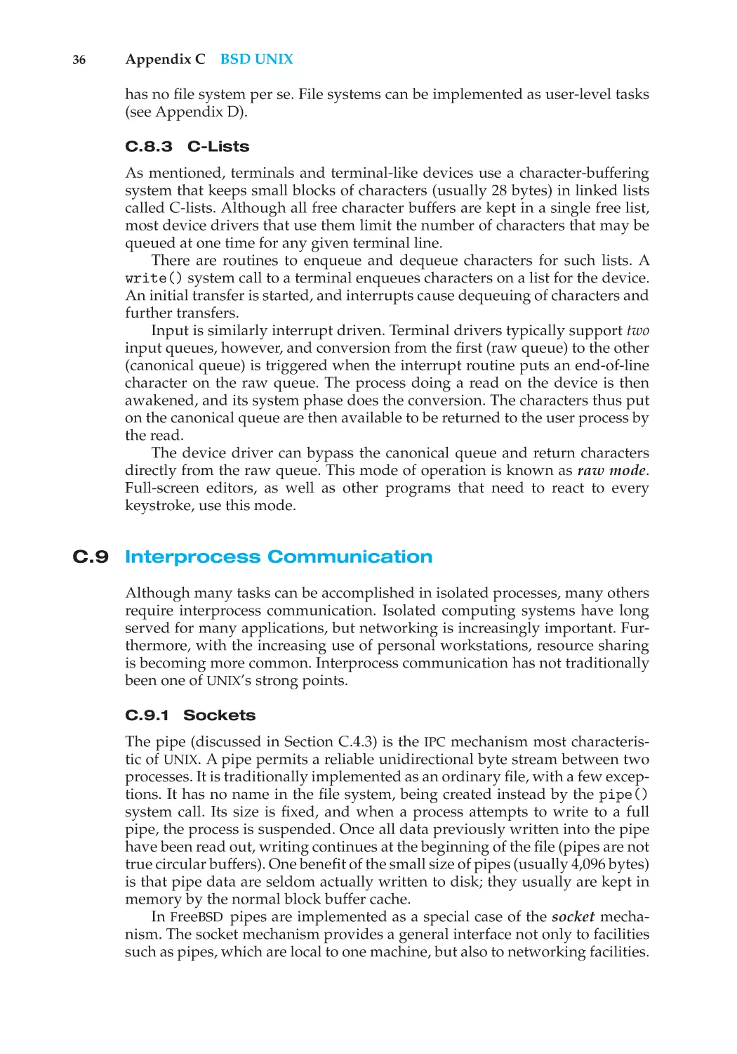 C.8.3 C-Lists
C.9 Interprocess Communication
C.9.1 Sockets