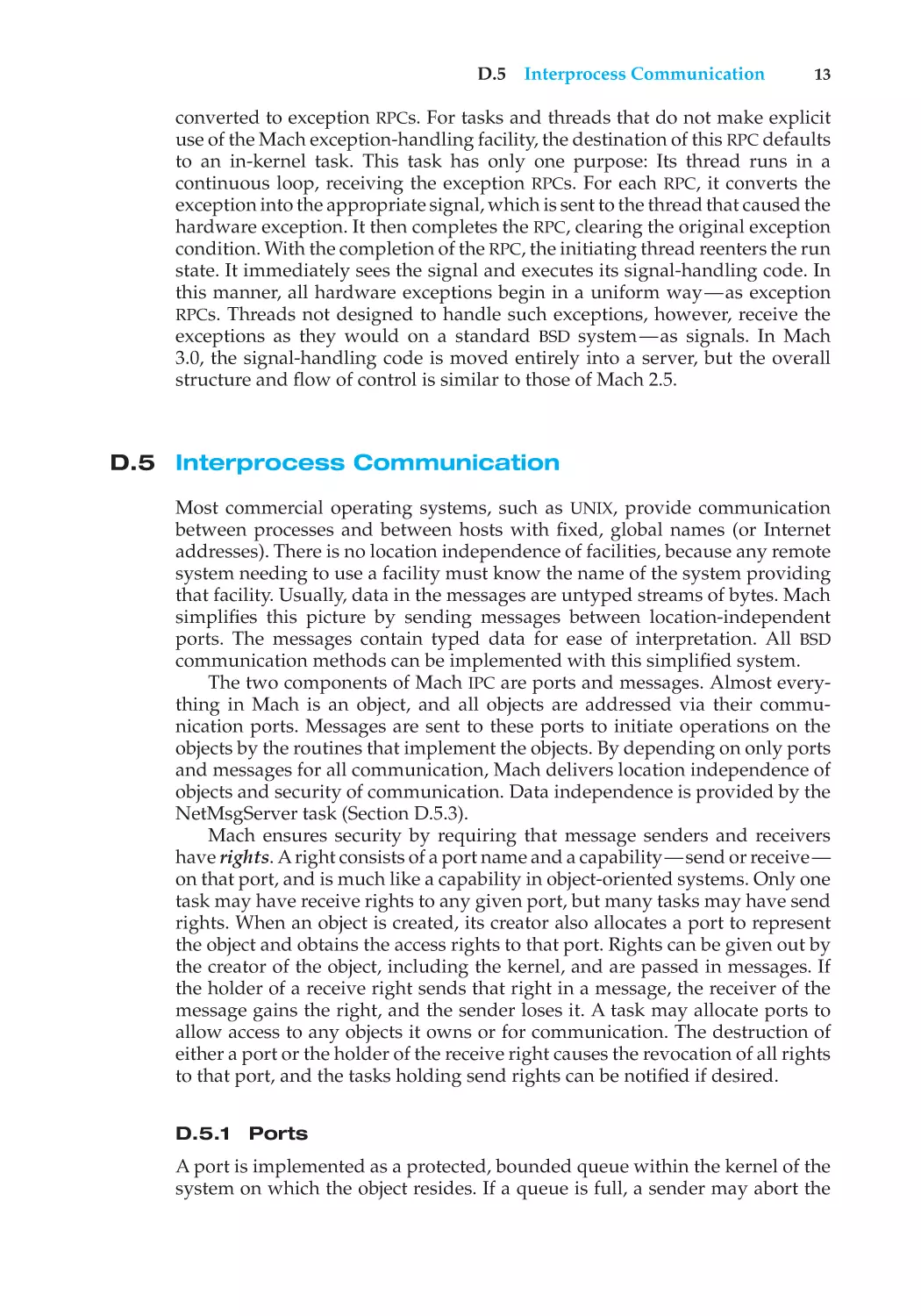 D.5 Interprocess Communication
D.5.1 Ports