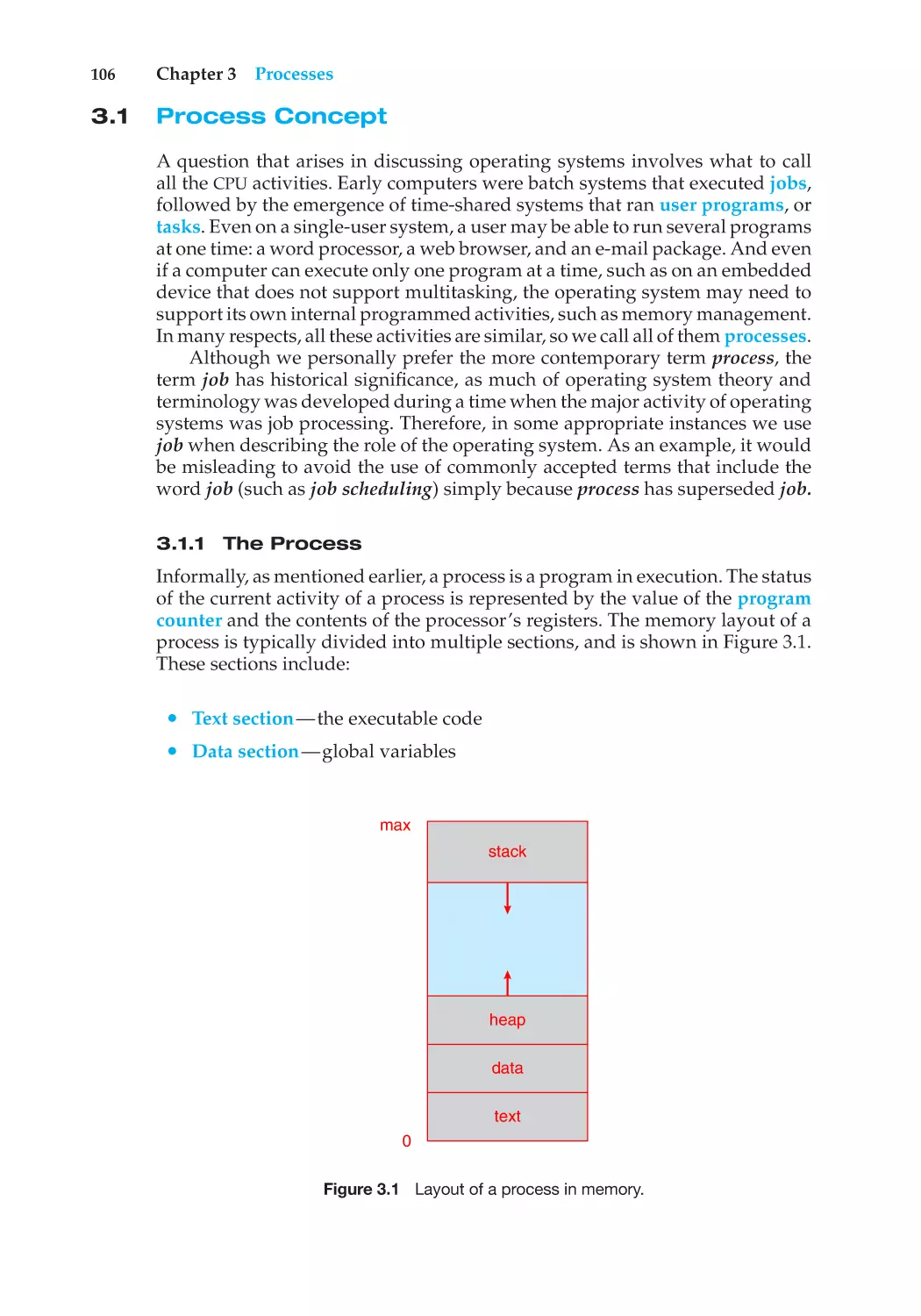 3.1 Process Concept
3.1.1 The Process