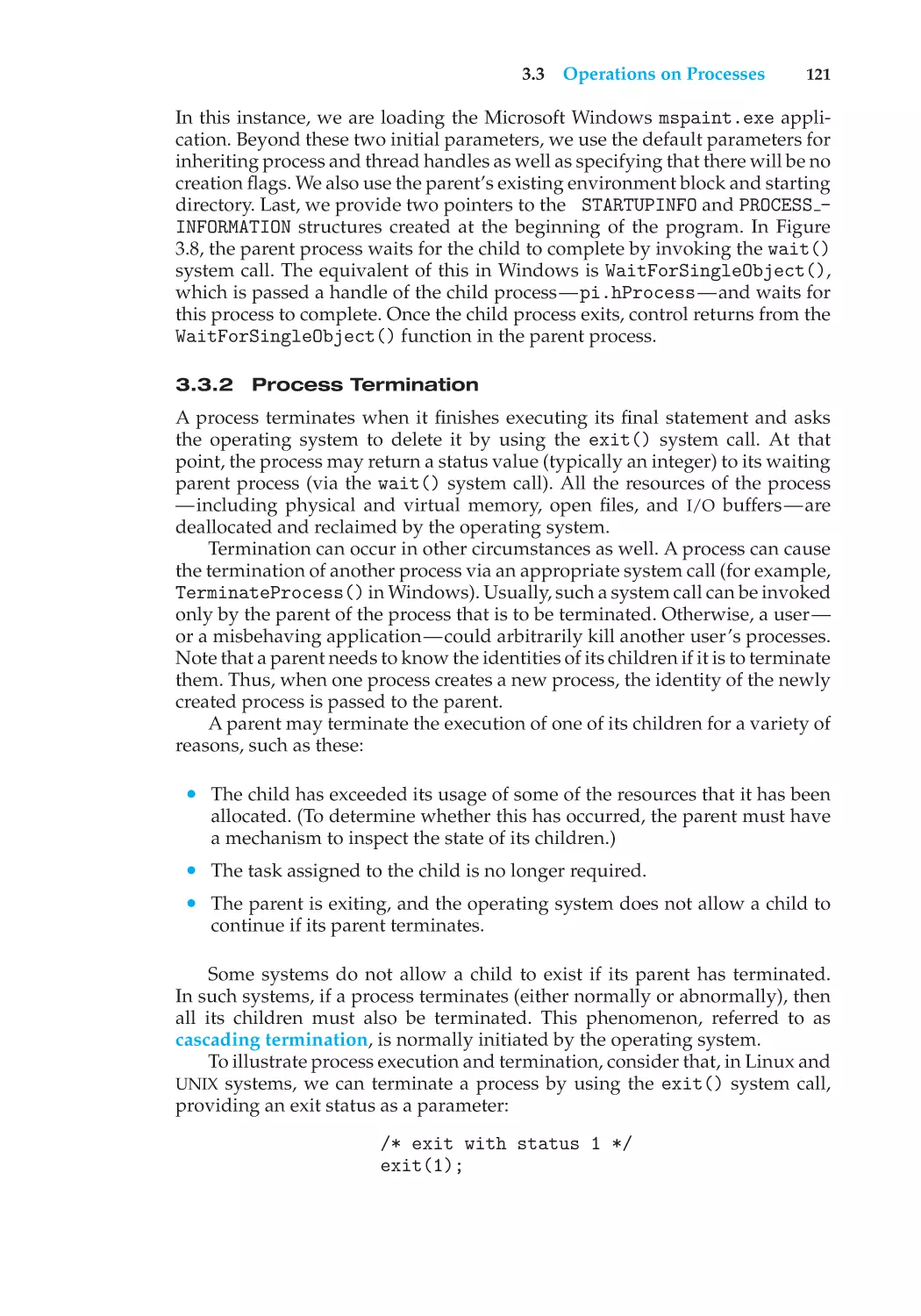 3.3.2 Process Termination