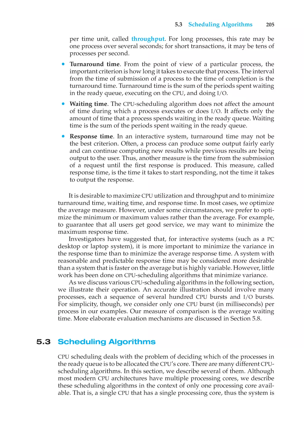 5.3 Scheduling Algorithms