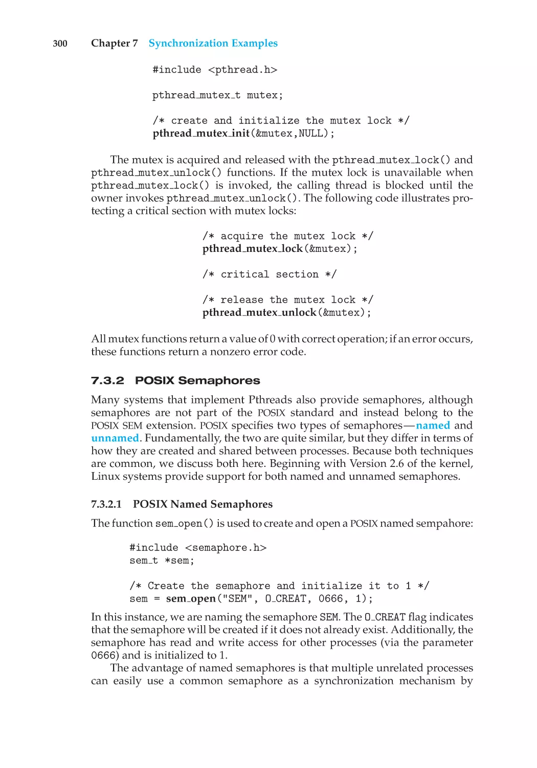 7.3.2 POSIX Semaphores