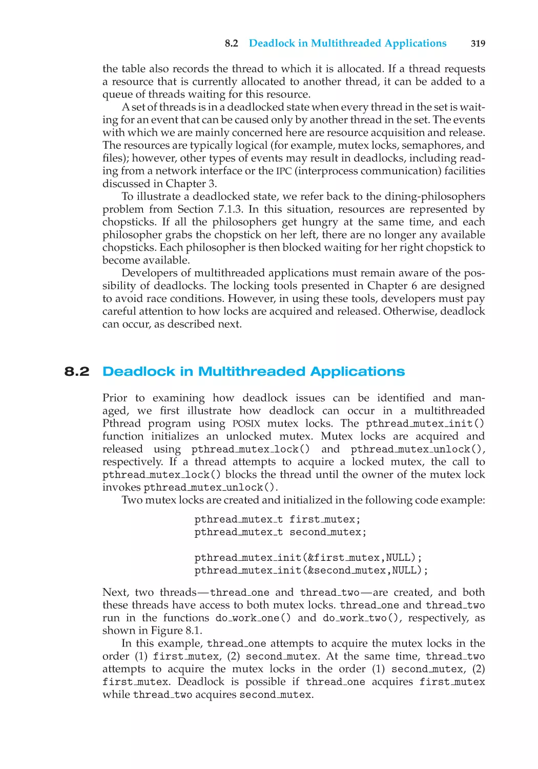 8.2 Deadlock in Multithreaded Applications