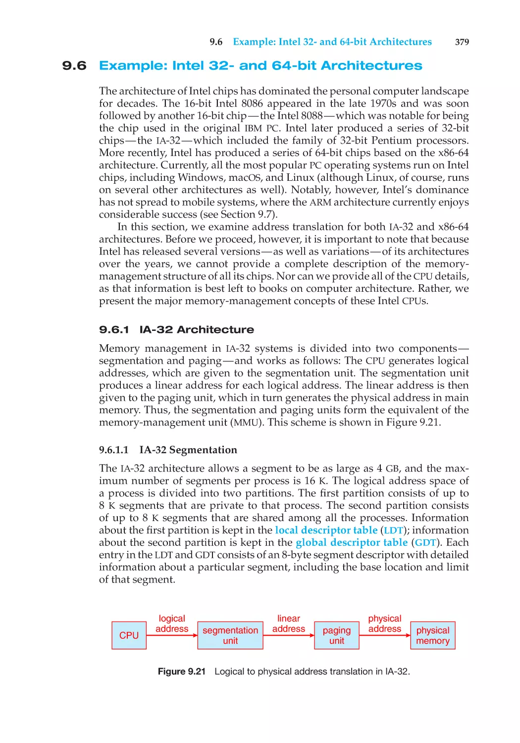 9.6 Example
9.6.1 IA-32 Architecture