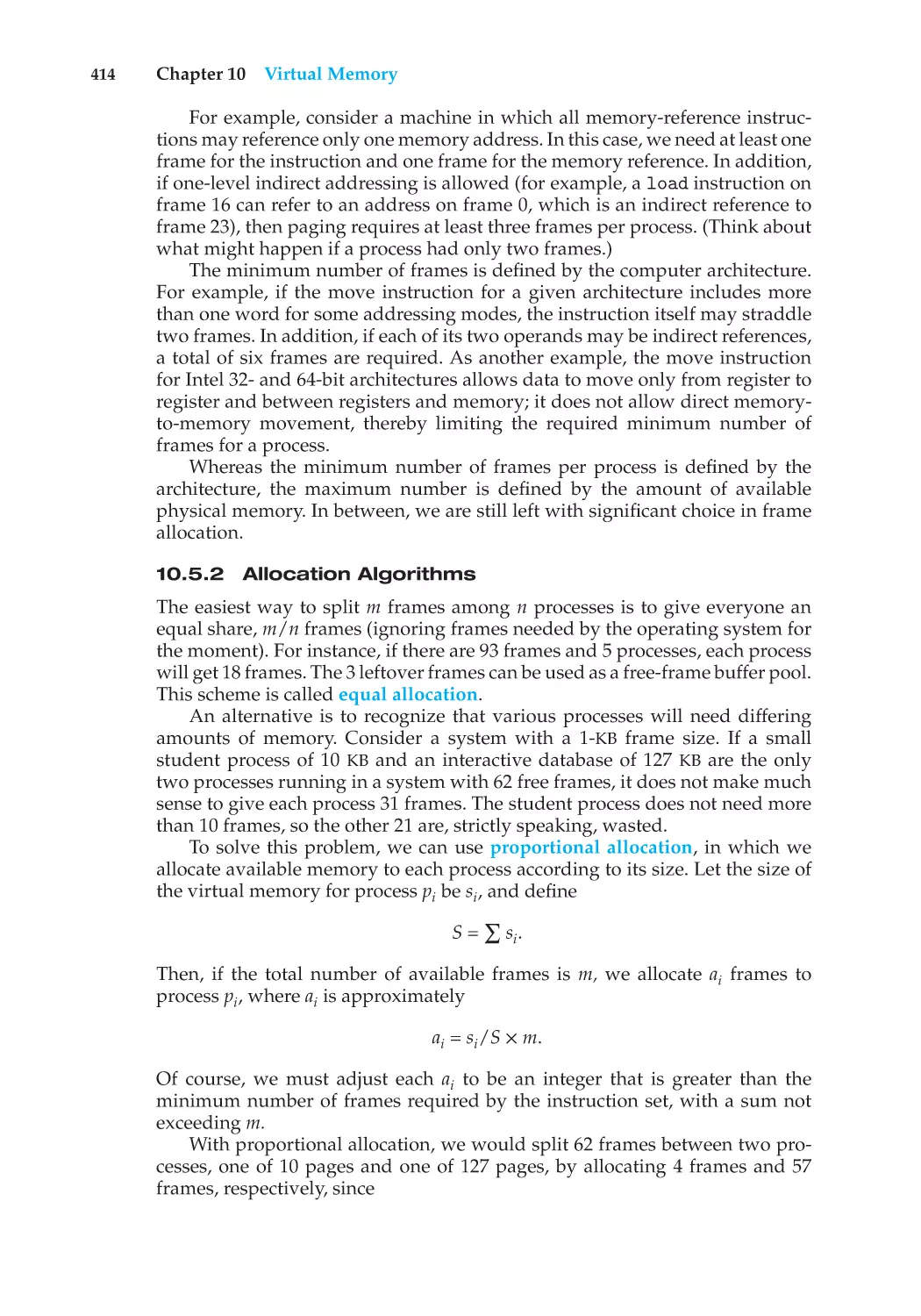 10.5.2 Allocation Algorithms