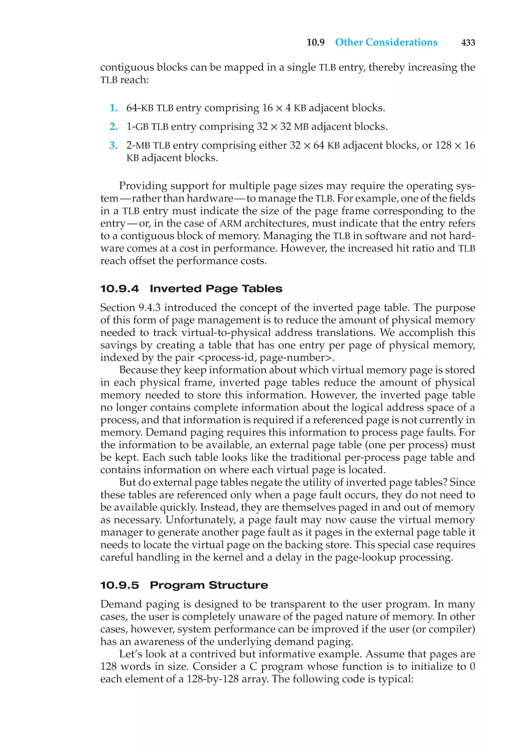 10.9.4 Inverted Page Tables
10.9.5 Program Structure