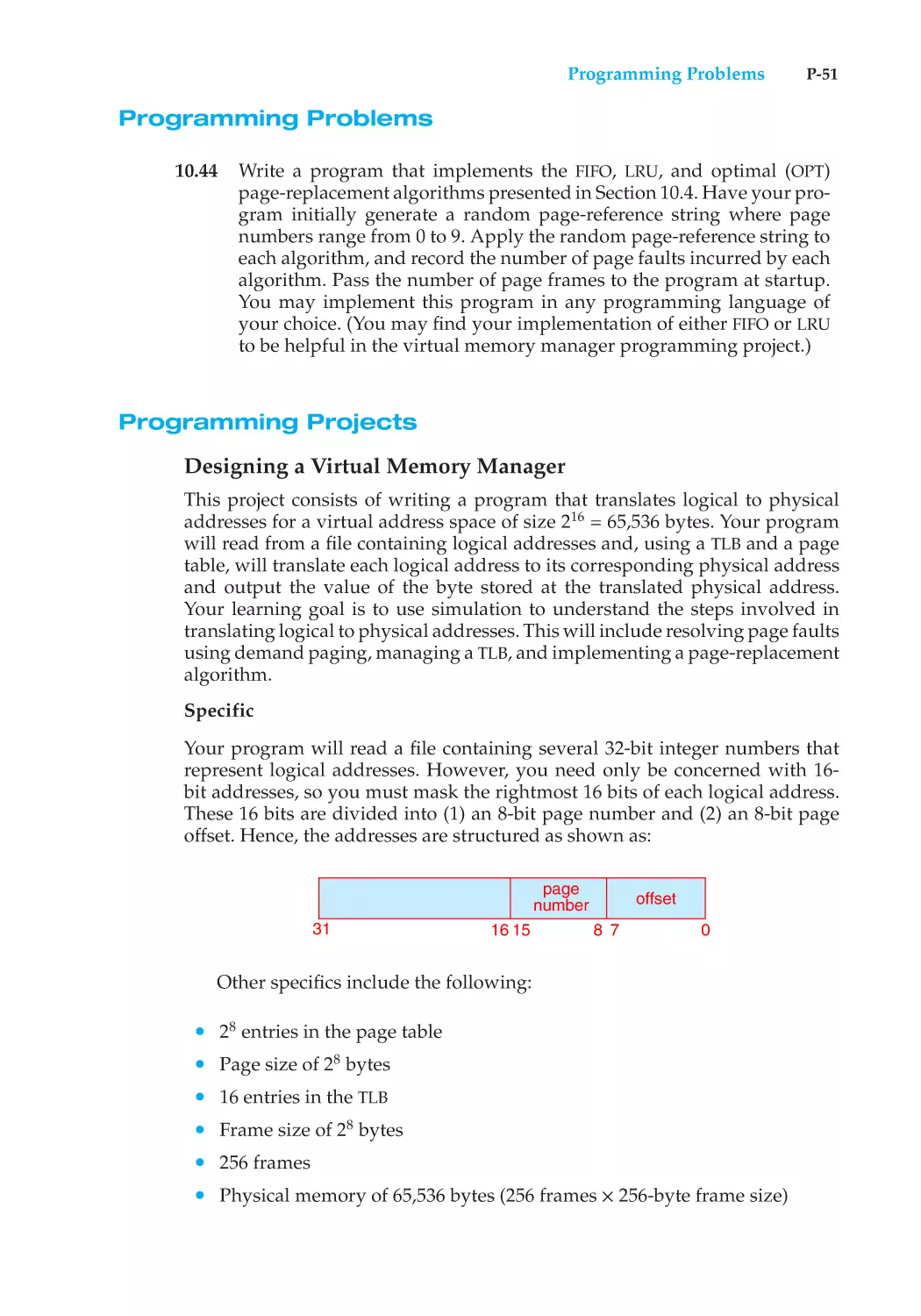 Programming Problems
Programming Projects