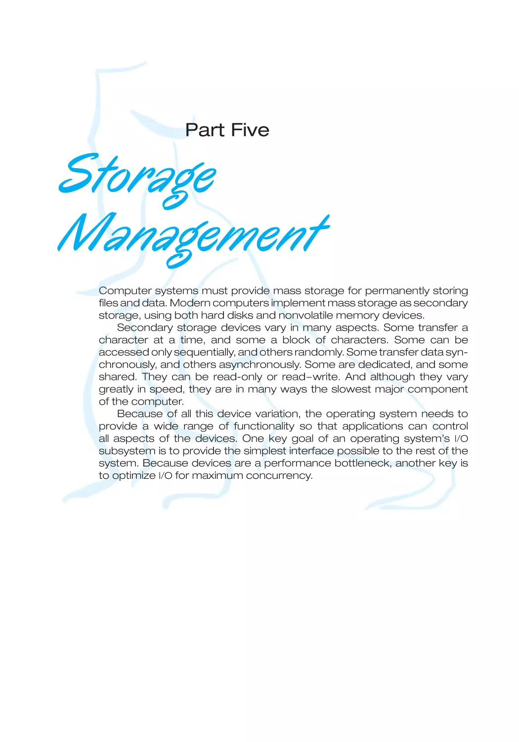 PART FIVE STORAGE MANAGEMENT