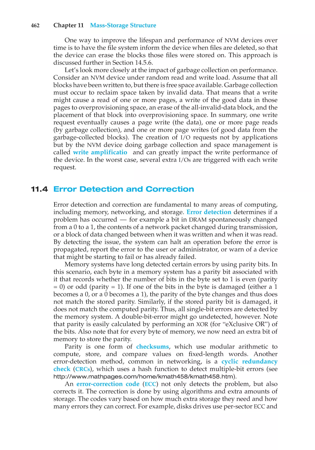 11.4 Error Detection and Correction