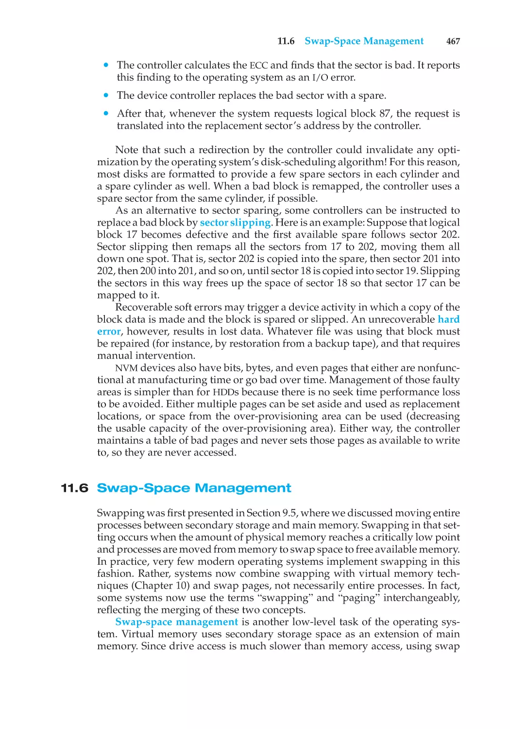 11.6 Swap-Space Management