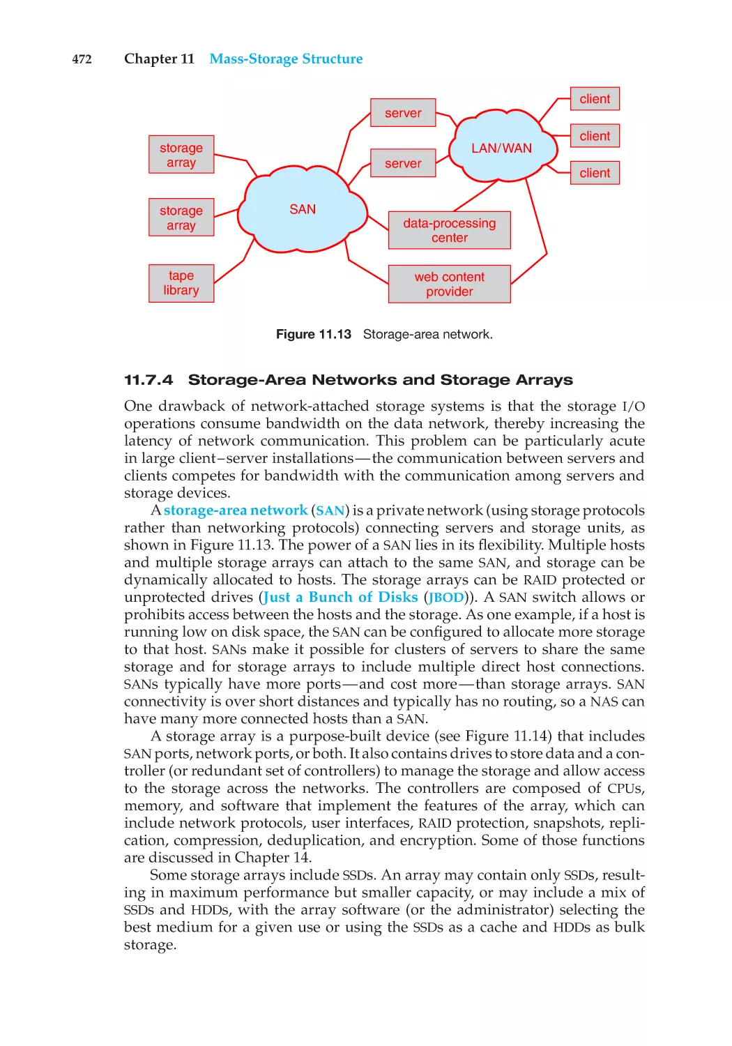 11.7.4 Storage-Area Networks and Storage Arrays