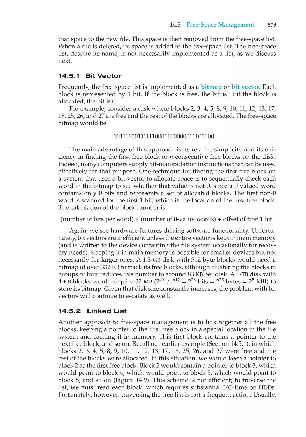 14.5.1 Bit Vector
14.5.2 Linked List