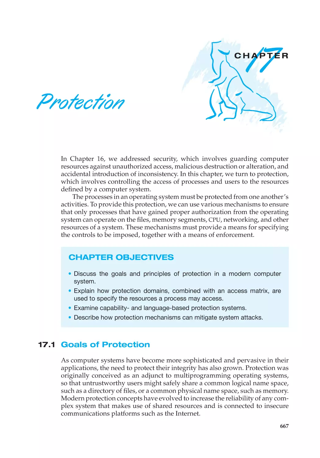 Chapter 17 Protection
17.1 Goals of Protection