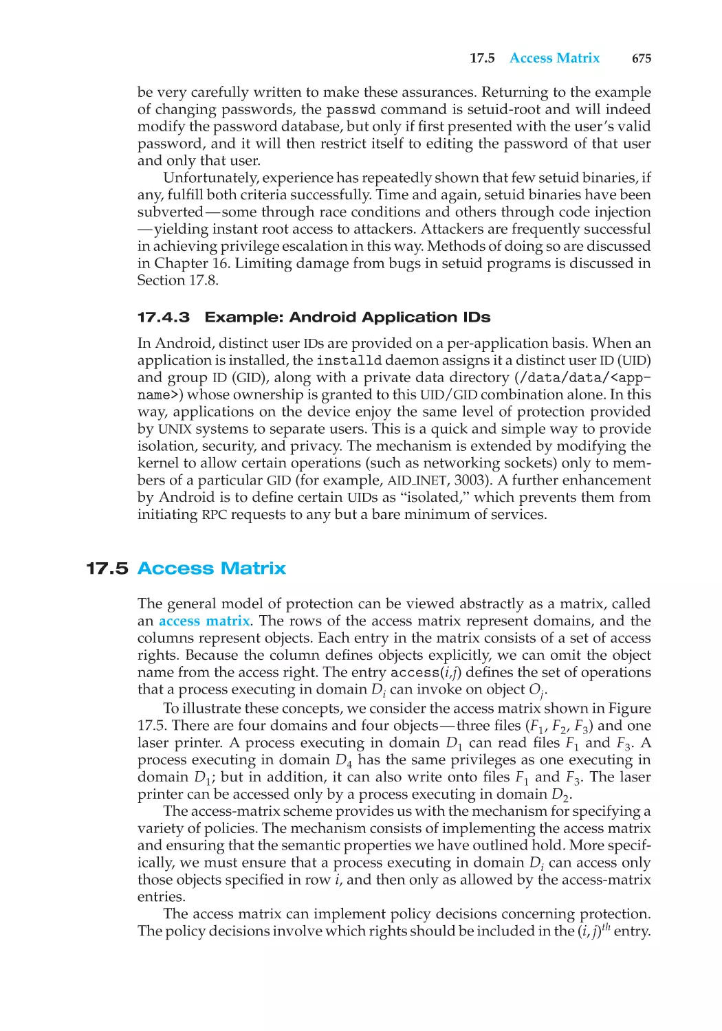 17.4.3 Example
17.5 Access Matrix