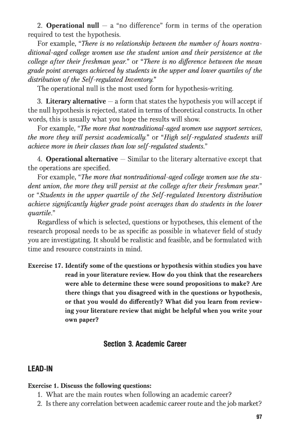 Section 3. Academic Career